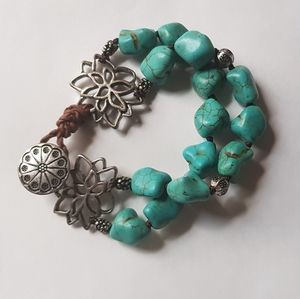 Tumbled Stones Bracelet. Color - Green
